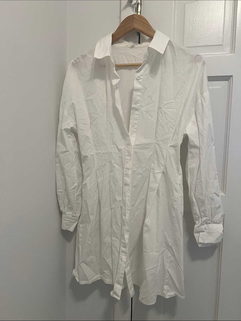 Classic White Button-Down Dress